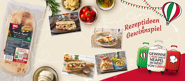A pack of IBIS Pane di Napoli with several photos of recipes with it
