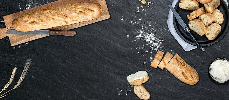 Steinofen Baguettes mit Butter, zum Belegen